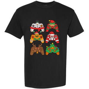 Christmas Santa deer gaming controllers Garment-Dyed Heavyweight T-Shirt