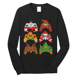 Christmas Santa deer gaming controllers Long Sleeve Shirt