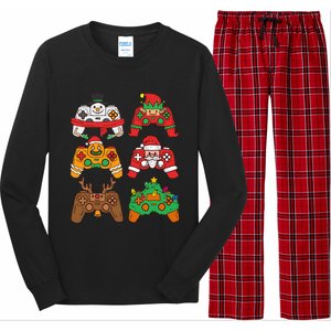 Christmas Santa deer gaming controllers Long Sleeve Pajama Set