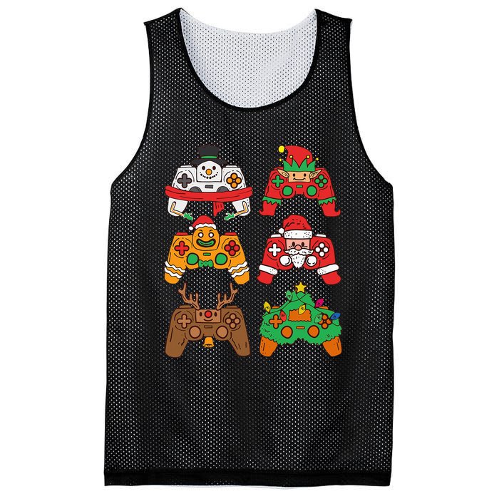 Christmas Santa deer gaming controllers Mesh Reversible Basketball Jersey Tank