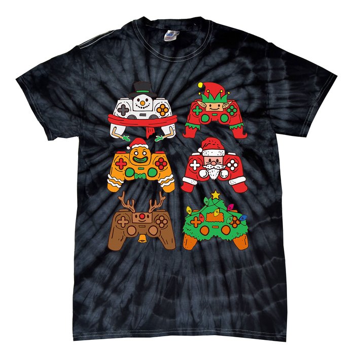 Christmas Santa deer gaming controllers Tie-Dye T-Shirt