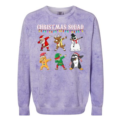 Christmas Squad Dabbing Characters Colorblast Crewneck Sweatshirt