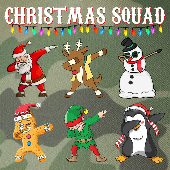 Christmas Squad Dabbing Characters Legacy Tie Dye Trucker Hat