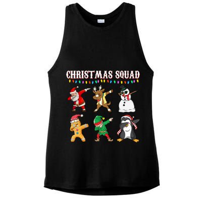 Christmas Squad Dabbing Characters Ladies PosiCharge Tri-Blend Wicking Tank