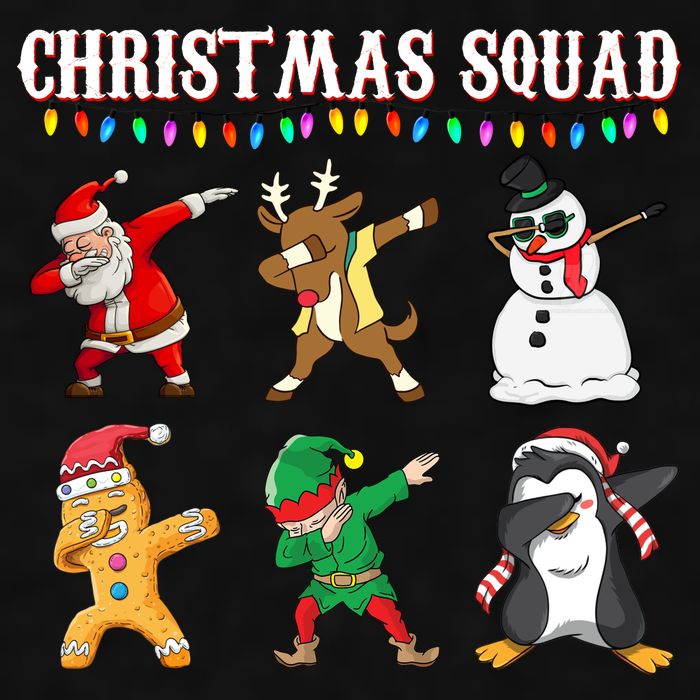 Christmas Squad Dabbing Characters Ladies PosiCharge Tri-Blend Wicking Tank