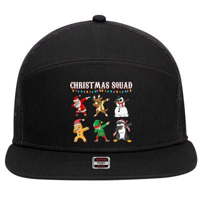 Christmas Squad Dabbing Characters 7 Panel Mesh Trucker Snapback Hat