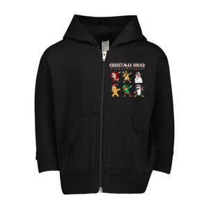 Christmas Squad Dabbing Characters Toddler Zip Fleece Hoodie