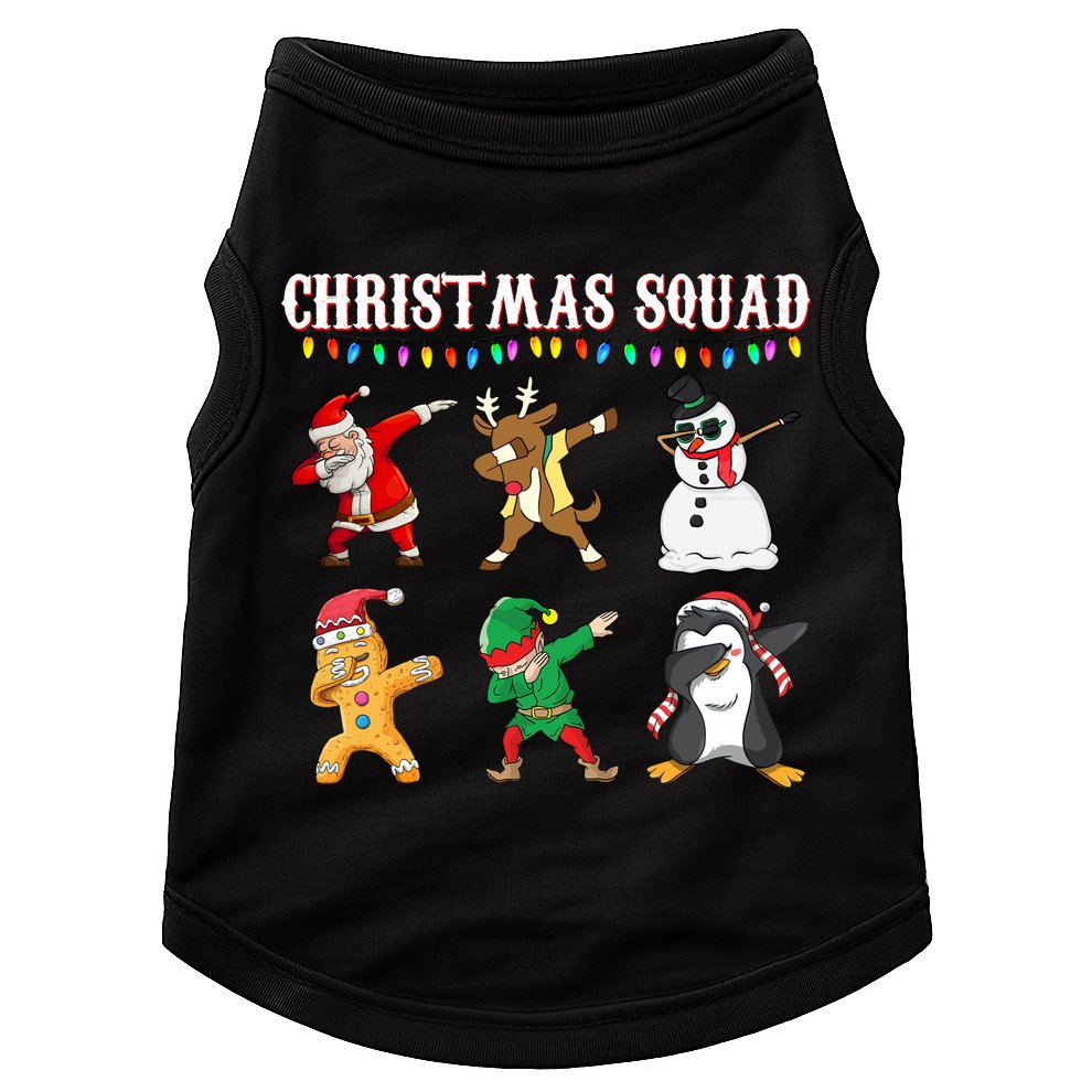 Christmas Squad Dabbing Characters Doggie Tank
