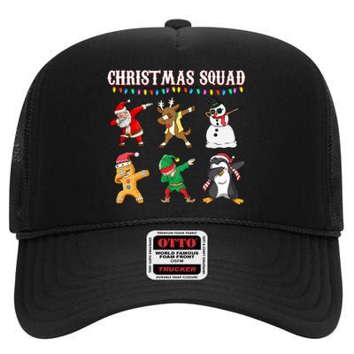 Christmas Squad Dabbing Characters High Crown Mesh Back Trucker Hat