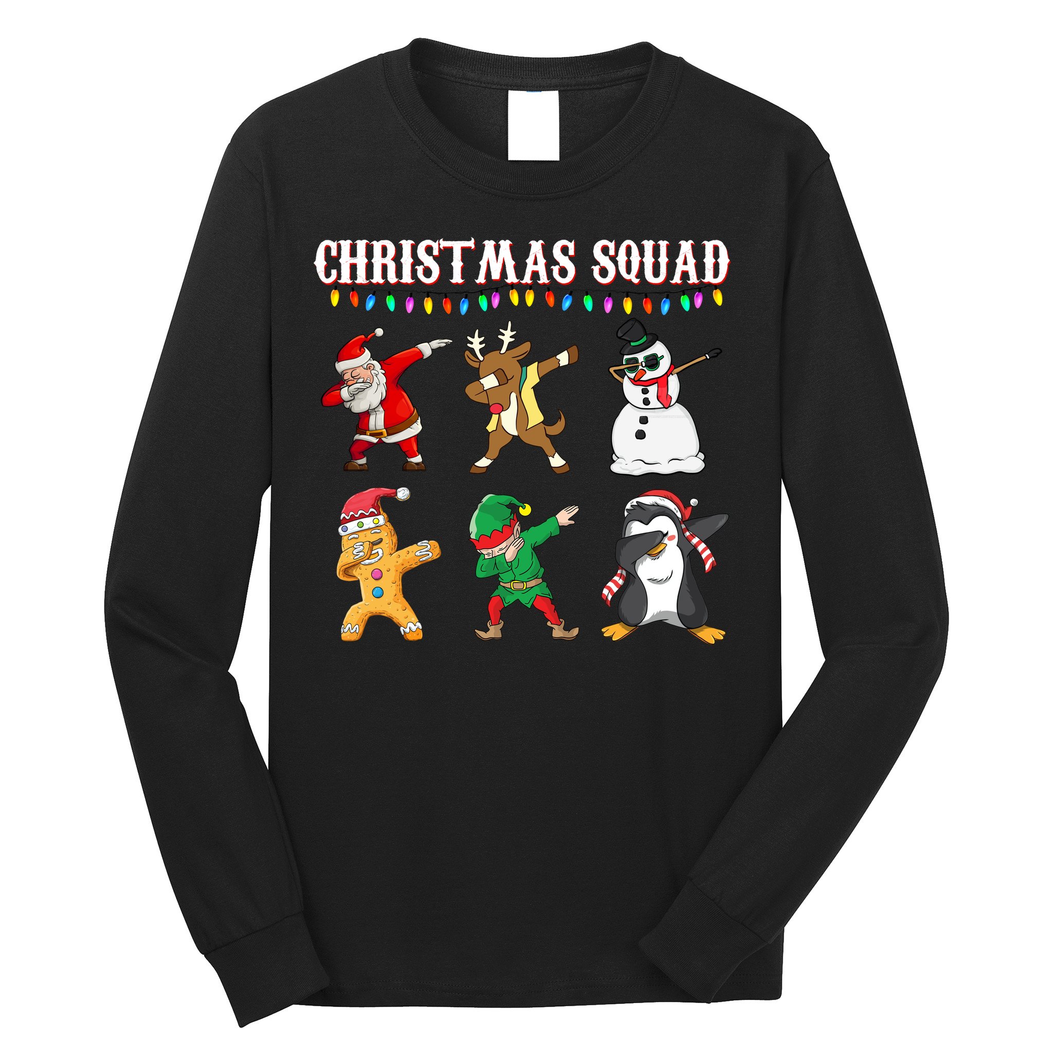 Christmas Squad Dabbing Characters Long Sleeve Shirt