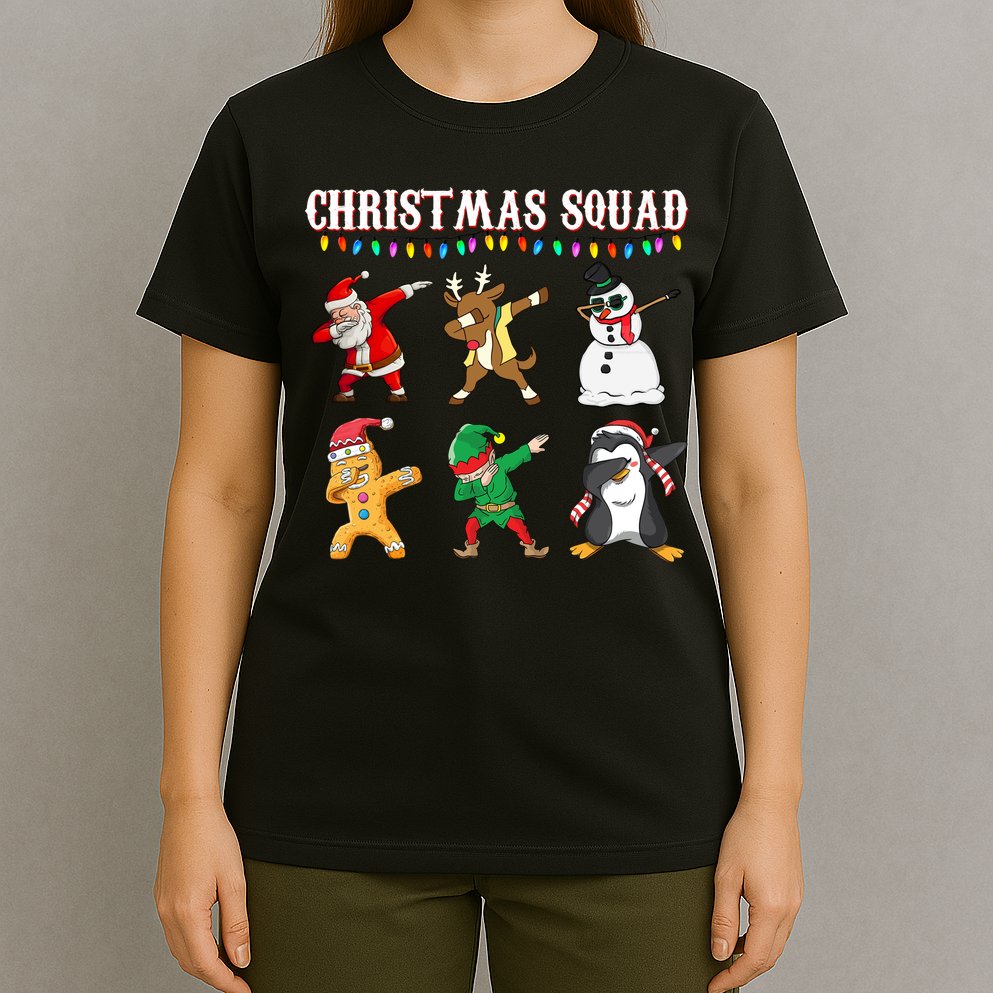 Christmas Squad Dabbing Characters T-Shirt
