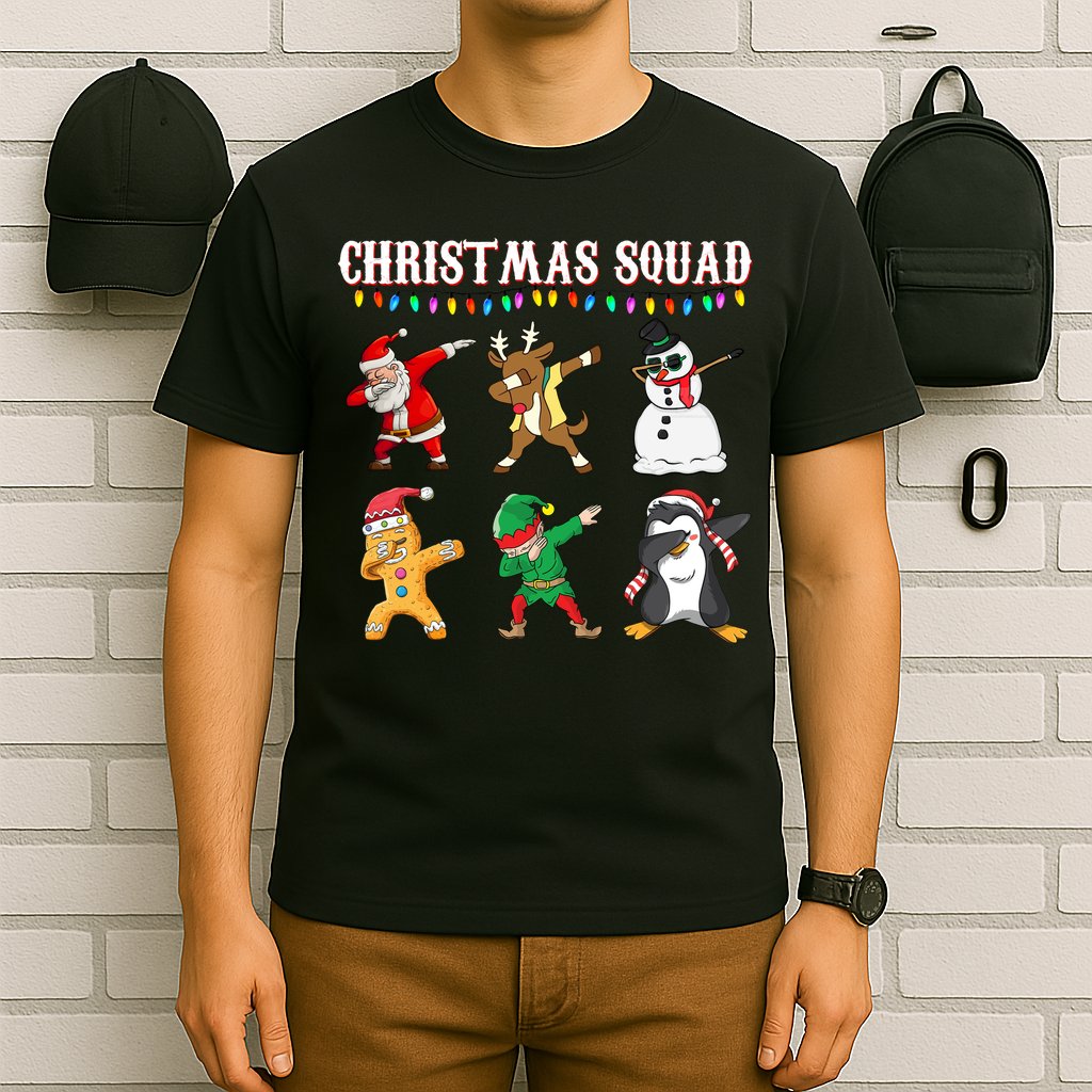 Christmas Squad Dabbing Characters T-Shirt