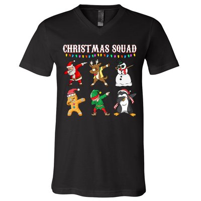 Christmas Squad Dabbing Characters V-Neck T-Shirt