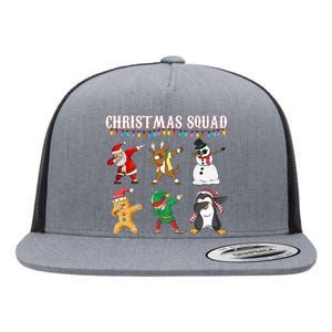 Christmas Squad Dabbing Characters Flat Bill Trucker Hat