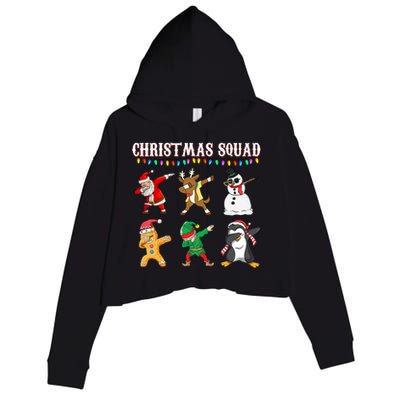 Christmas Squad Dabbing Characters Crop Fleece Hoodie