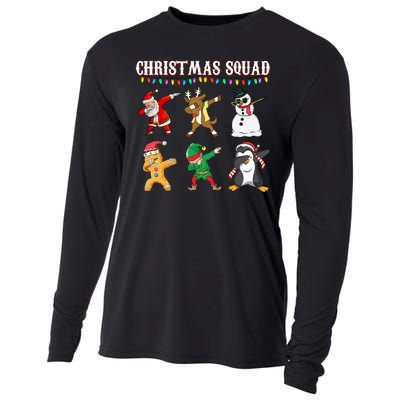 Christmas Squad Dabbing Characters Cooling Performance Long Sleeve Crew