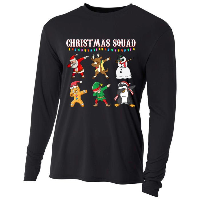 Christmas Squad Dabbing Characters Cooling Performance Long Sleeve Crew