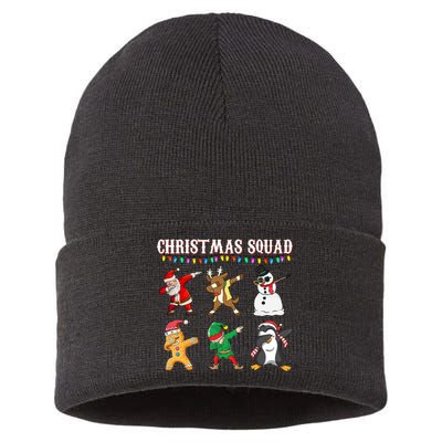 Christmas Squad Dabbing Characters Sustainable Knit Beanie