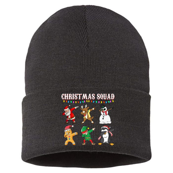 Christmas Squad Dabbing Characters Sustainable Knit Beanie