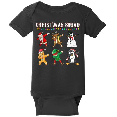 Christmas Squad Dabbing Characters Baby Bodysuit