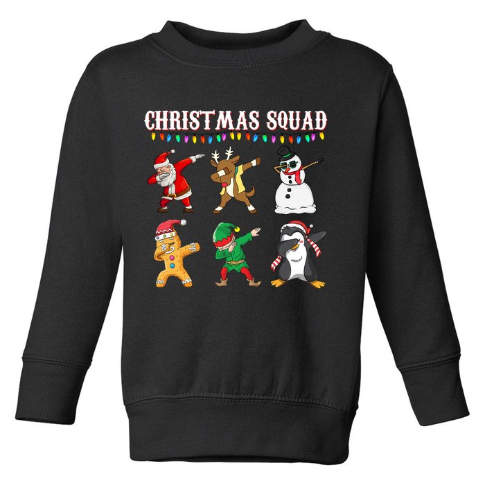 Christmas Squad Dabbing Characters Toddler Sweatshirt