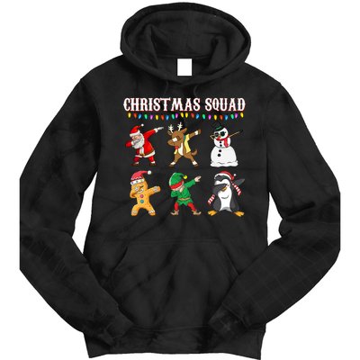 Christmas Squad Dabbing Characters Tie Dye Hoodie