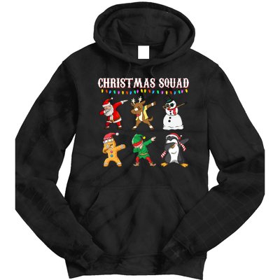 Christmas Squad Dabbing Characters Tie Dye Hoodie