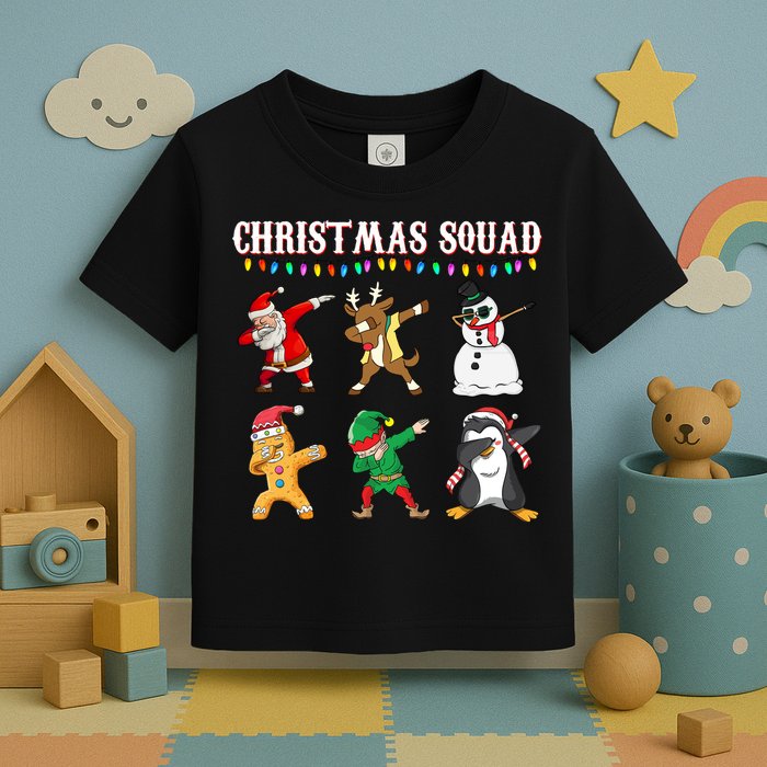 Christmas Squad Dabbing Characters Toddler T-Shirt
