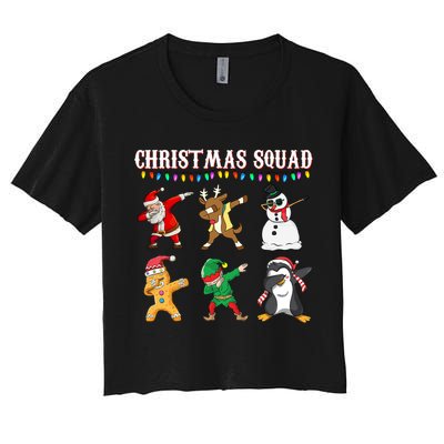 Christmas Squad Dabbing Characters Crop Top