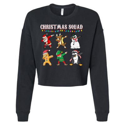 Christmas Squad Dabbing Characters Cropped Pullover Crew