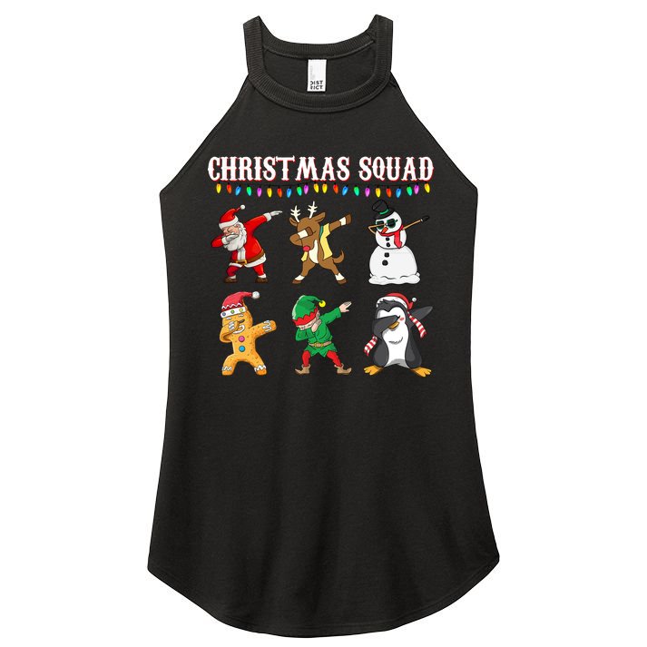Christmas Squad Dabbing Characters Women's Perfect Tri Rocker Tank