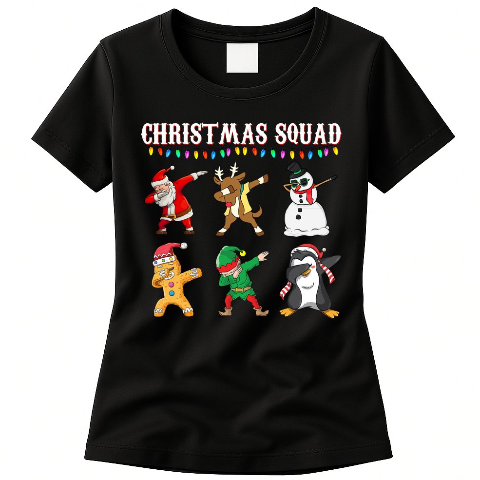Christmas Squad Dabbing Characters Womens T-Shirt