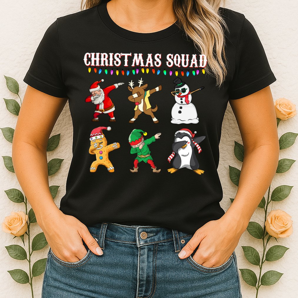 Christmas Squad Dabbing Characters Womens T-Shirt