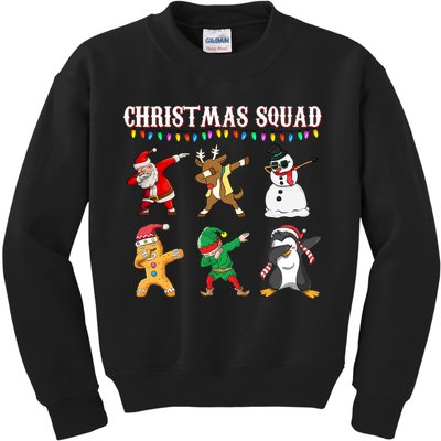 Christmas Squad Dabbing Characters Kids Sweatshirt