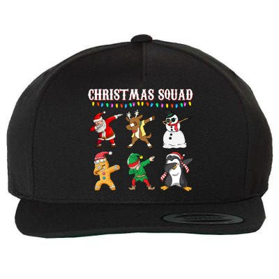 Christmas Squad Dabbing Characters Wool Snapback Cap