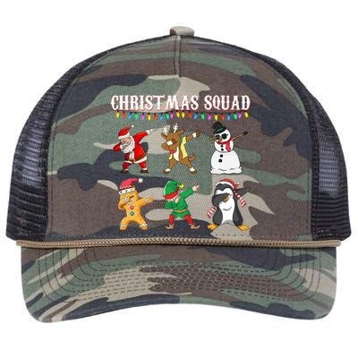 Christmas Squad Dabbing Characters Retro Rope Trucker Hat Cap