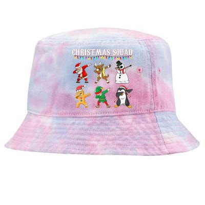 Christmas Squad Dabbing Characters Tie-Dyed Bucket Hat