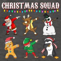 Christmas Squad Dabbing Characters Vector Backpack