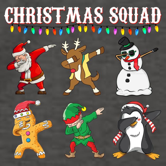 Christmas Squad Dabbing Characters Vector Backpack