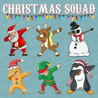 Christmas Squad Dabbing Characters Sueded Cloud Jersey T-Shirt