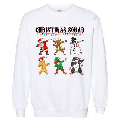 Christmas Squad Dabbing Characters Garment-Dyed Sweatshirt