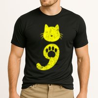 Cat Semicolon Depression Awareness Cat Lover Gift Cooling Performance Crew T-Shirt