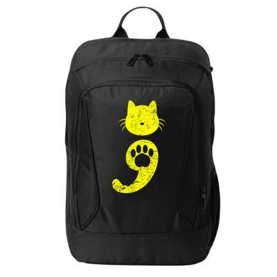 Cat Semicolon Depression Awareness Cat Lover Gift City Backpack