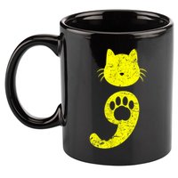 Cat Semicolon Depression Awareness Cat Lover Gift 11oz C Handle Ceramic Mug