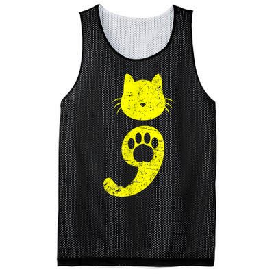 Cat Semicolon Depression Awareness Cat Lover Gift Mesh Reversible Basketball Jersey Tank