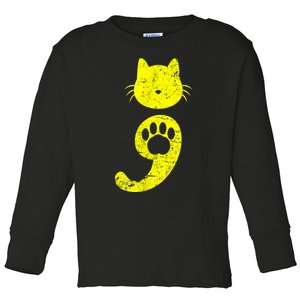 Cat Semicolon Depression Awareness Cat Lover Gift Toddler Long Sleeve Shirt