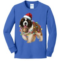 Christmas Santa Dog St Bernard Saint Xmas Dog Lover Gift Kids Long Sleeve Shirt