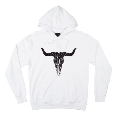 Cow Skull Desert Cactus Boho Longhorn South Western Country Hoodie