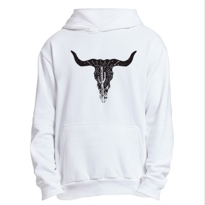 Cow Skull Desert Cactus Boho Longhorn South Western Country Urban Pullover Hoodie