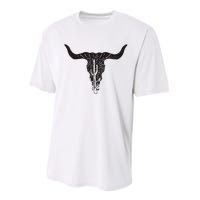 Cow Skull Desert Cactus Boho Longhorn South Western Country Performance Sprint T-Shirt